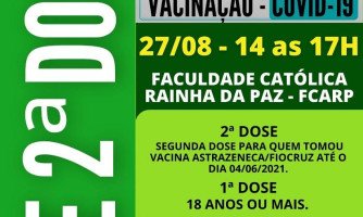 2ª dose vacina contra a Covid será aplicada sexta-fera para quem  recebeu 1ª dose até 04 de junho