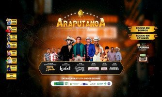 Festa do Peão de Araputanga acontece com montarias em touros e cavalos e shows nacionais
