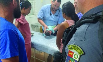 Polícia Militar salva vida de bebê que estava engasgado no interior de Mato Grosso