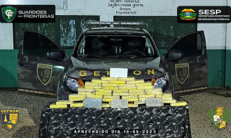 50 kg de droga é apreendida pelo Gefron após suspeitos fugirem para mata na zona rural de Porto Esperidião