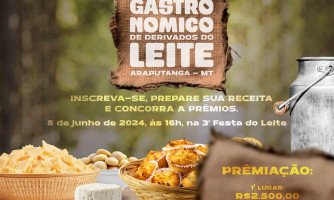 Concurso gastronômico de derivados do leite será realizado na 3ª Festa do Leite