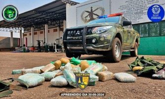 Gefron apreende 58 quilos de droga no município de Gloria D’Oeste