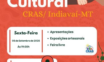 1ª Mostra Cultural do CRAS de Indiavaí acontece sexta-feira (5) na praça central