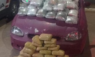 A bordo de um Corsa, suspeito receberia R$ 10 mil para transportar 106 tabletes de maconha até Cuiabá