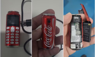 Minicelular disfarçado de lata de refrigerante é apreendido em presídio de MT