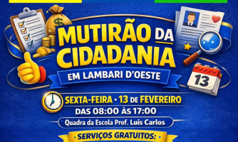 Mutirão da Cidadania será realizado em Lambari D’Oeste nesta sexta-feira (13)