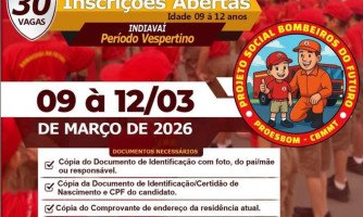 Projeto Bombeiros do Futuro abre inscrições para crianças em Indiavaí