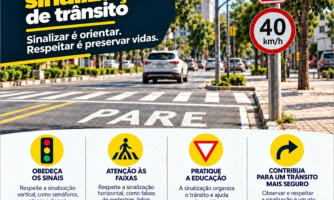 Prefeitura promove campanha de conscientização sobre respeito à sinalização de trânsito