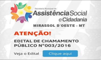 Edital de Chamamento Público  Secretaria de Assistência Social e Cidadania