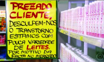 Leite tem alta no preço e está em falta em muitos mercados do país